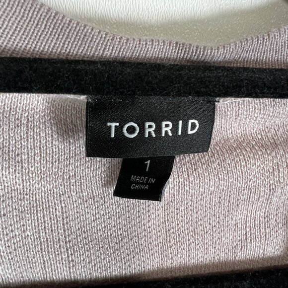 Torrid Plaid Boyfriend Cardigan Buttons Lavender Lilac Pink Women’s Plus Size 1X - Picture 4 of 9